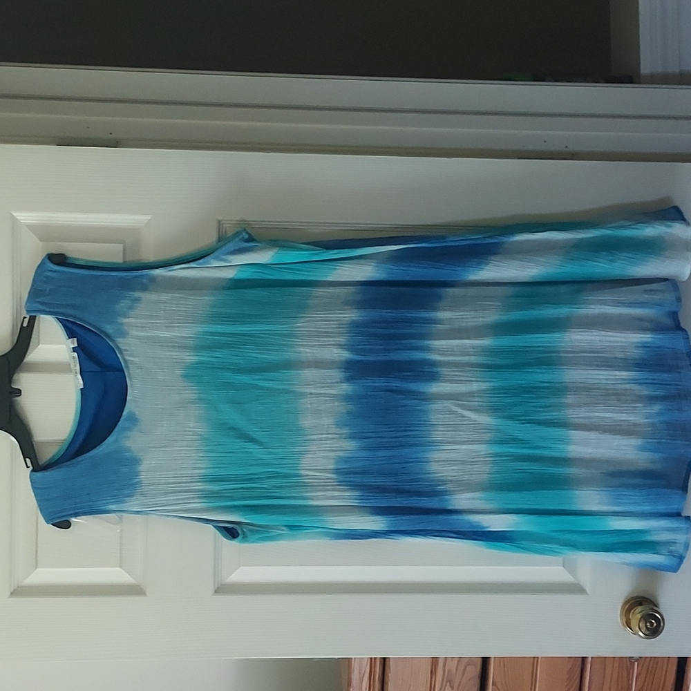 Plus size beautiful tie-dye summer dress.